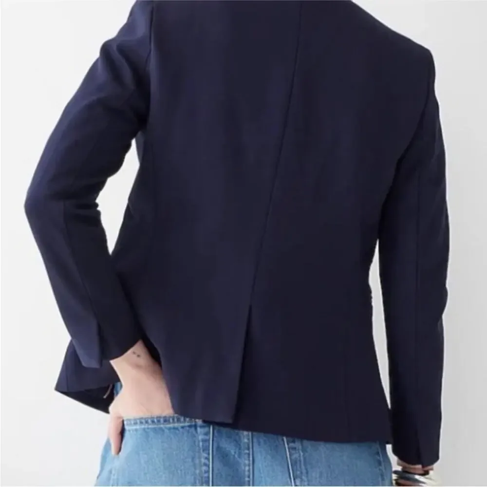 J. Crew Going-Out Long Sleeve Blazer in Stretch Twill in Navy Blue Sz‎ 8P NEW